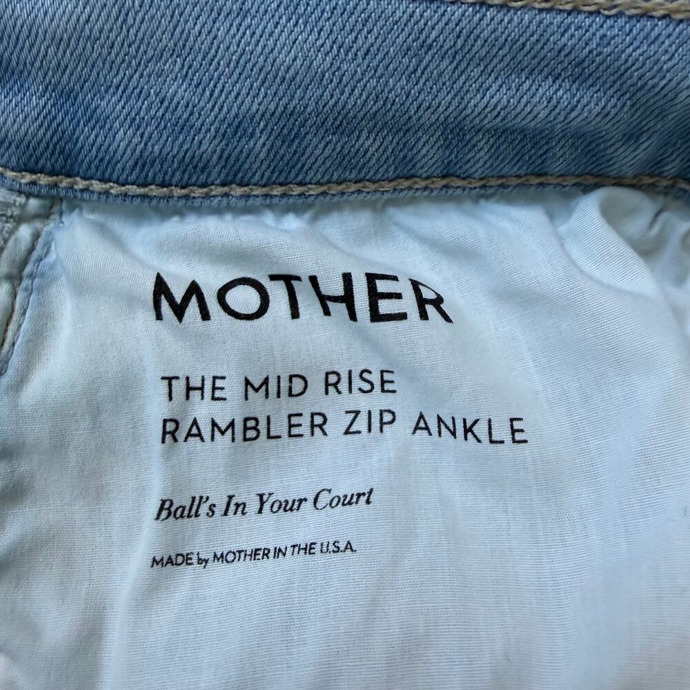 Mother Denim The Mid Rise Rmbler Zip Ankle Jeans Size 31 Ball's In Your Court - Picture 7 of 11